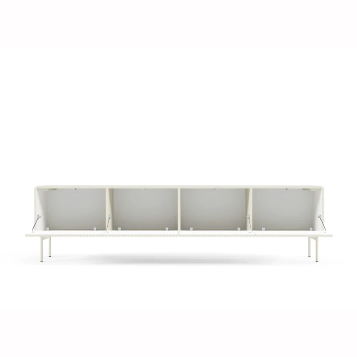 Szafka RTV 195 cm czterodrzwiowa ryflowana Rillo kaszmir