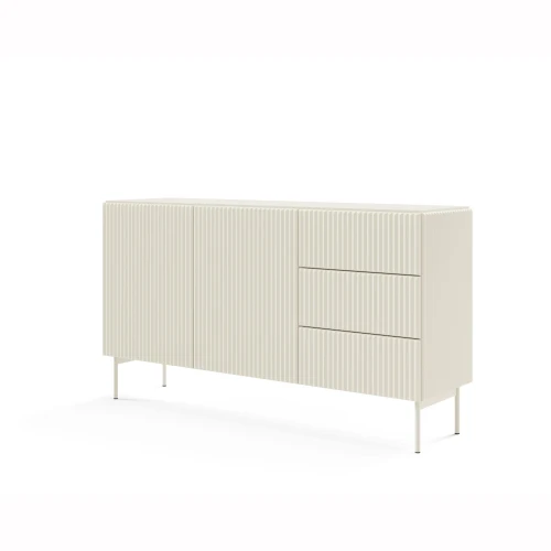 Komoda z drzwiczkami i szufladami ryflowana 147 cm Rillo kaszmir