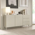 Komoda z drzwiczkami i szufladami ryflowana 147 cm Rillo kaszmir