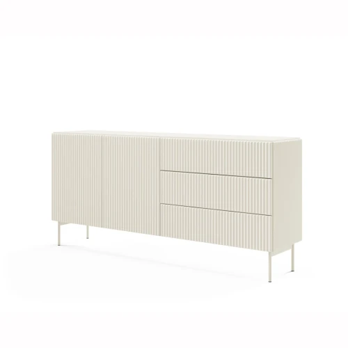 Komoda z drzwiczkami i szufladami ryflowana 177 cm Rillo kaszmir