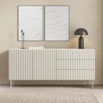 Komoda z drzwiczkami i szufladami ryflowana 177 cm Rillo kaszmir