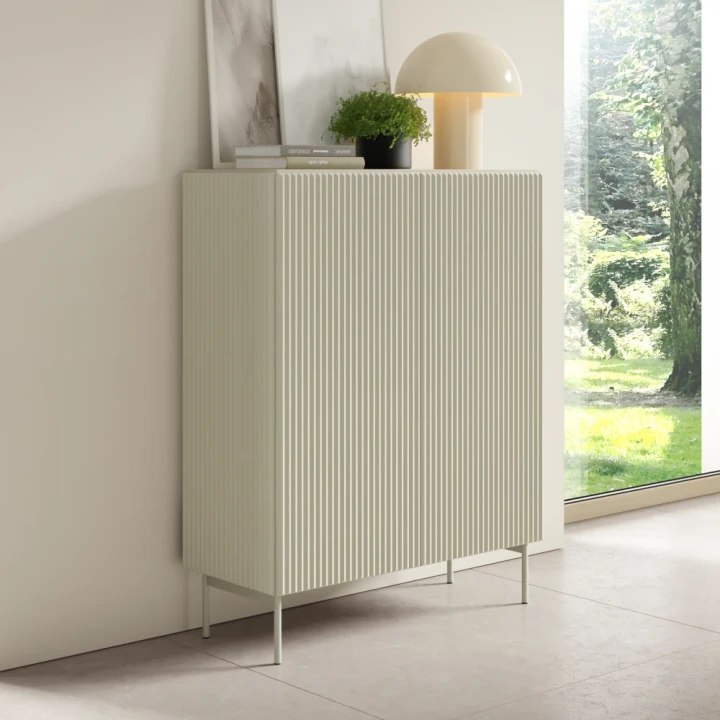 Komoda wysoka ryflowana Rillo kaszmir