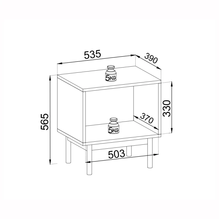Stolik nocny Elaro z drzwiczkami wymiary