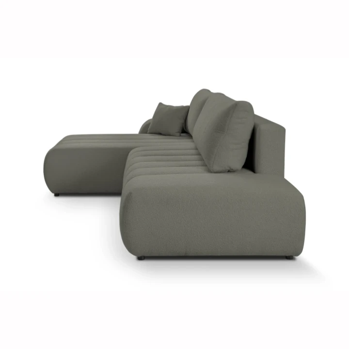 Narożnik z funkcją spania i pojemnikiem na pościel Noma szary