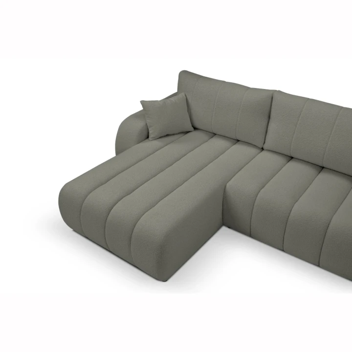 Narożnik z funkcją spania i pojemnikiem na pościel Noma szary