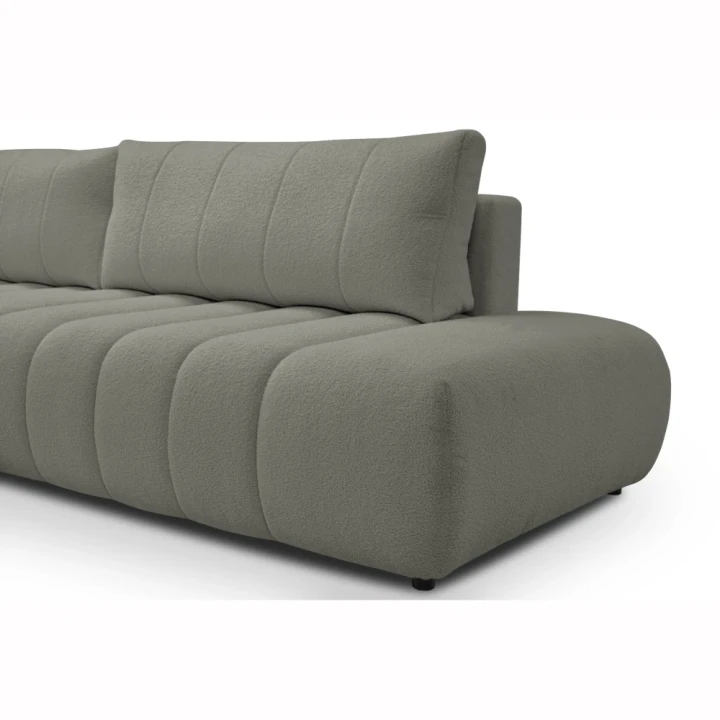 Narożnik z funkcją spania i pojemnikiem na pościel Noma szary