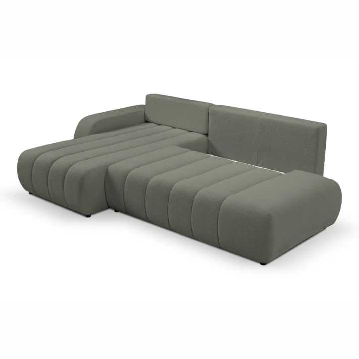 Narożnik z funkcją spania i pojemnikiem na pościel Noma szary