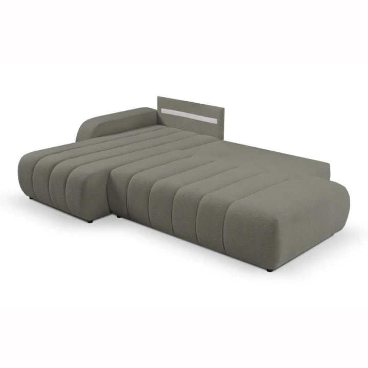 Narożnik z funkcją spania i pojemnikiem na pościel Noma szary