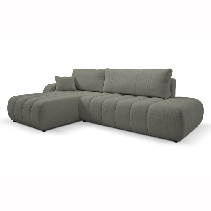 Narożnik z funkcją spania i pojemnikiem na pościel Noma szary