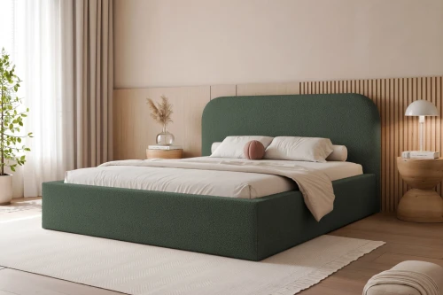 Łóżko tapicerowane z pojemnikiem na pościel Lunaro Zielony