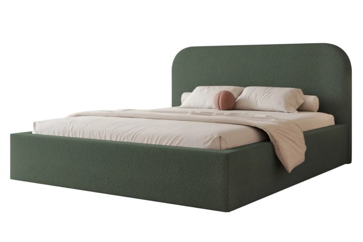 Łóżko tapicerowane z pojemnikiem na pościel Lunaro Zielony