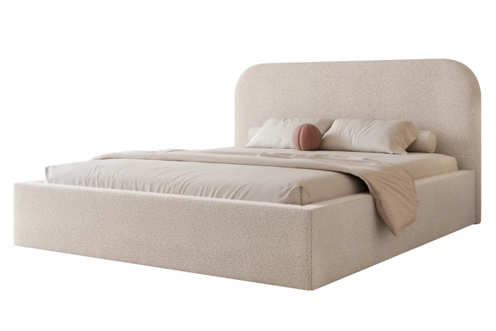 Łóżko tapicerowane z pojemnikiem na pościel Lunaro Kremowy