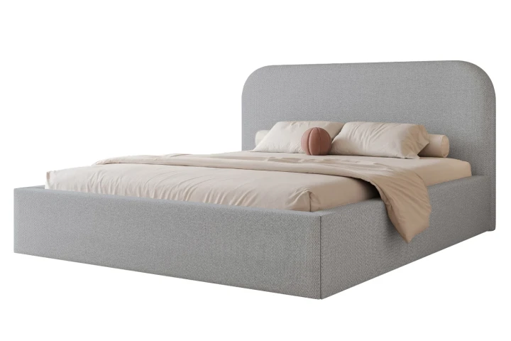 Łóżko tapicerowane z pojemnikiem na pościel Lunaro Jasny Szary