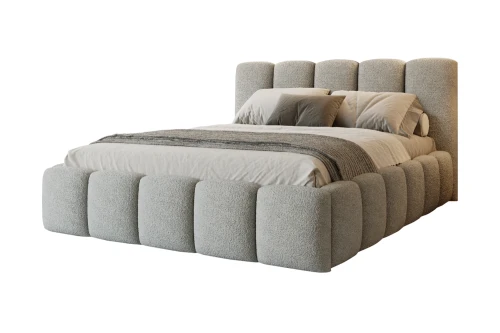 Łóżko tapicerowane z pojemnikiem i metalowym stelażem Nubela - Quelle 83