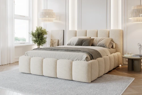 Łóżko tapicerowane z pojemnikiem i metalowym stelażem Nubela - Quelle 03