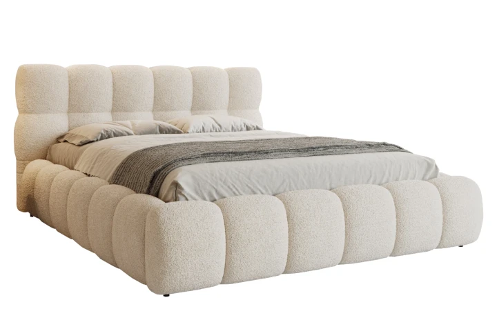 Łóżko tapicerowane z pojemnikiem i metalowym stelażem Puffo - Quelle 03