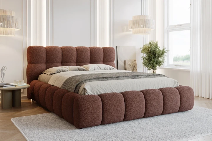 Łóżko tapicerowane z pojemnikiem i metalowym stelażem Puffo - Quelle 25