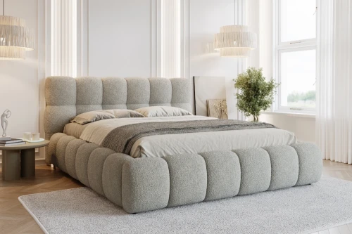 Łóżko tapicerowane z pojemnikiem i metalowym stelażem Puffo - Quelle 83