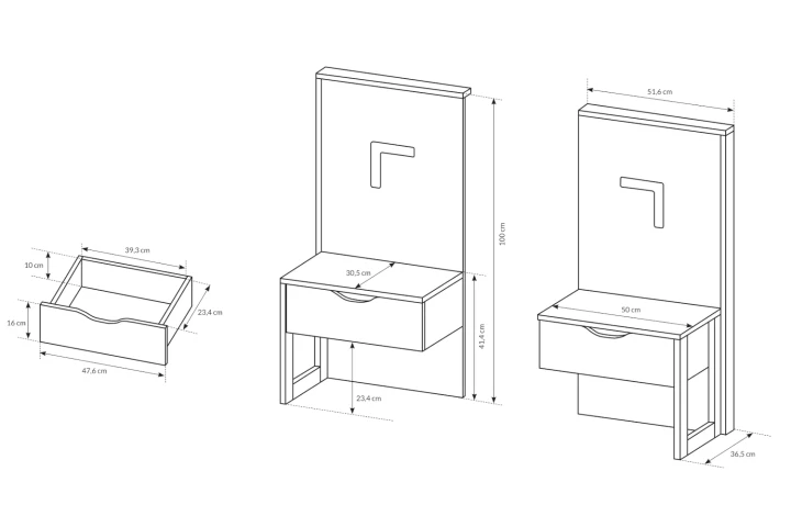 Stoliki Spark wymiary