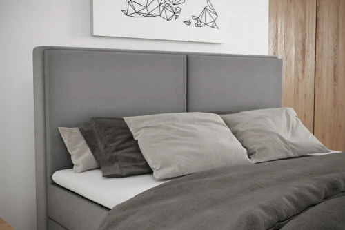 Łóżko kontynentalne z pojemnikiem na pościel Rivano Jasny Szary