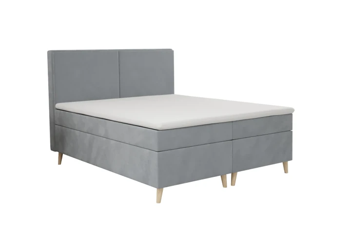 Łóżko kontynentalne z pojemnikiem na pościel Rivano Jasny Szary