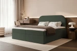 Łóżko kontynentalne z pojemnikiem na pościel Lunaro Zielony