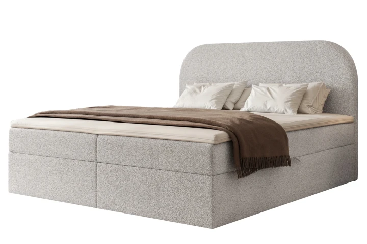 Łóżko kontynentalne z pojemnikiem na pościel Lunaro Szary