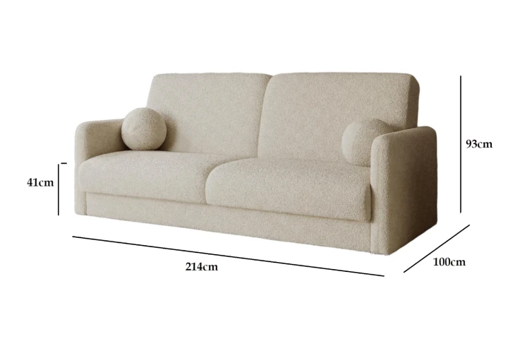 Wersalka z funkcją spania i pojemnikiem Limba z boczkami wymiary