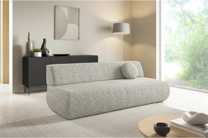 Kanapa z funkcją spania i pojemnikiem Duna Szary melanż