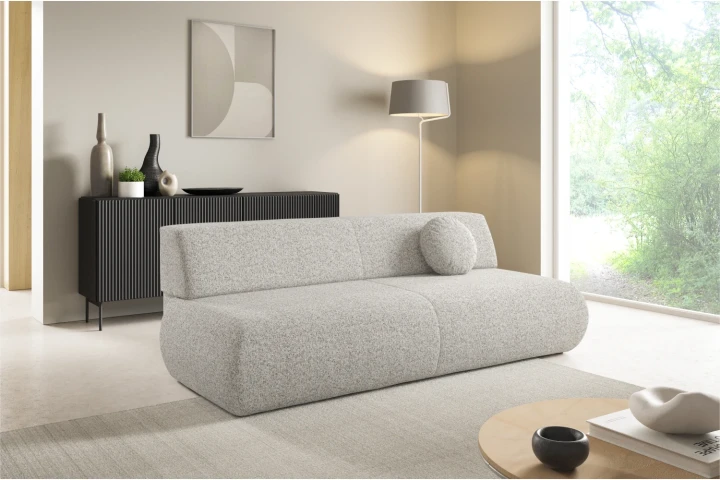 Kanapa z funkcją spania i pojemnikiem Duna Szarobeżowy Melanż