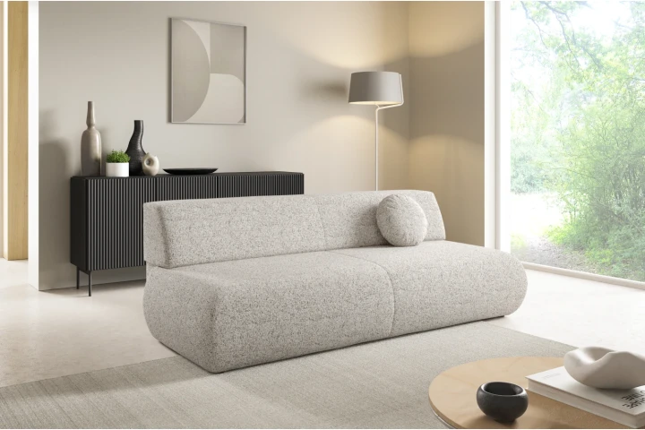 Kanapa z funkcją spania i pojemnikiem Duna Beżowo-szara