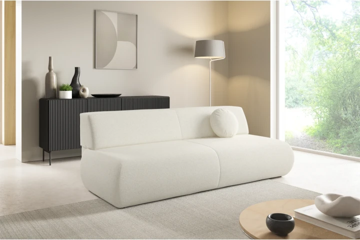 Kanapa z funkcją spania i pojemnikiem Duna Jasnobeżowy Melanż