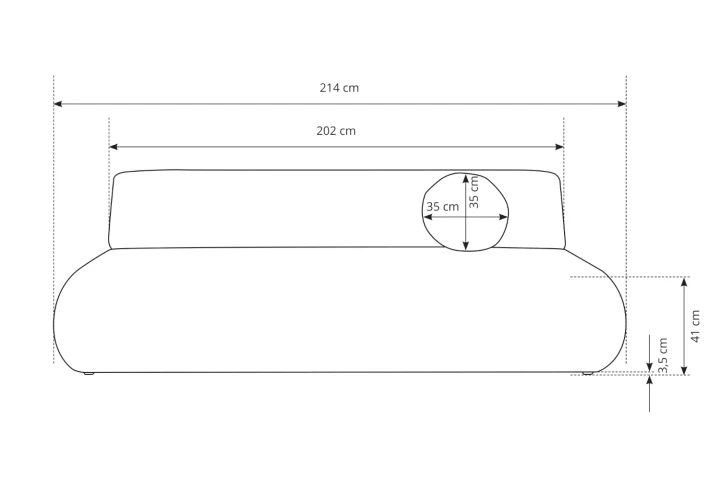 Kanapa z funkcją spania i pojemnikiem Duna wymiary