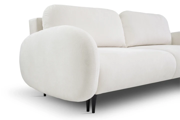 Kanapa z funkcją spania i pojemnikiem na pościel Cloudia Jasny Beż