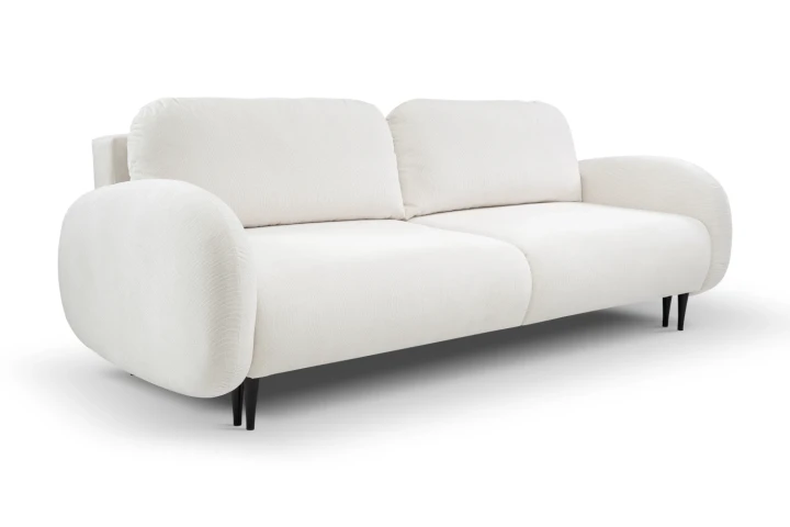 Kanapa z funkcją spania i pojemnikiem na pościel Cloudia Jasny Beż