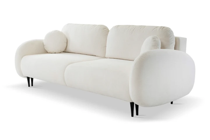 Kanapa z funkcją spania i pojemnikiem na pościel Cloudia Jasny Beż