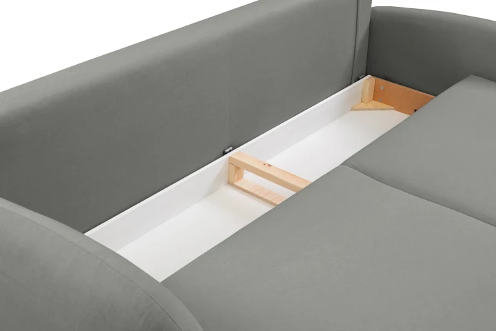 Kanapa z funkcją spania i pojemnikiem na pościel Cloudia Szara