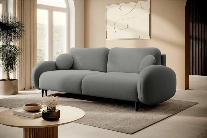 Kanapa z funkcją spania i pojemnikiem na pościel Cloudia Szara