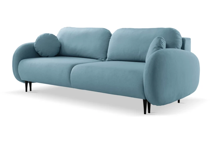 Kanapa z funkcją spania i pojemnikiem na pościel Cloudia Niebieska