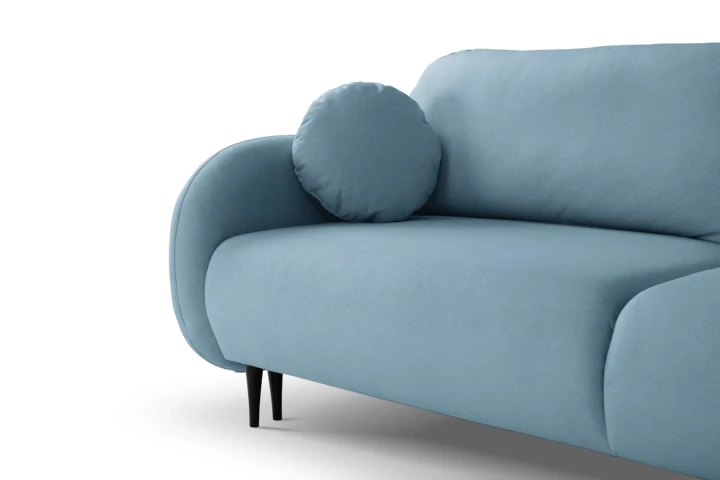 Kanapa z funkcją spania i pojemnikiem na pościel Cloudia Niebieska