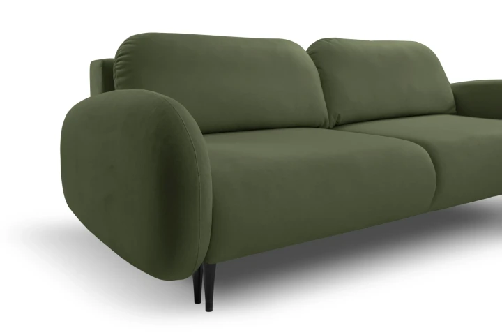 Kanapa z funkcją spania i pojemnikiem na pościel Cloudia Zielona