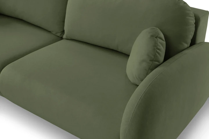 Kanapa z funkcją spania i pojemnikiem na pościel Cloudia Zielona