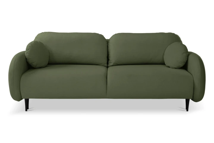 Kanapa z funkcją spania i pojemnikiem na pościel Cloudia Zielona