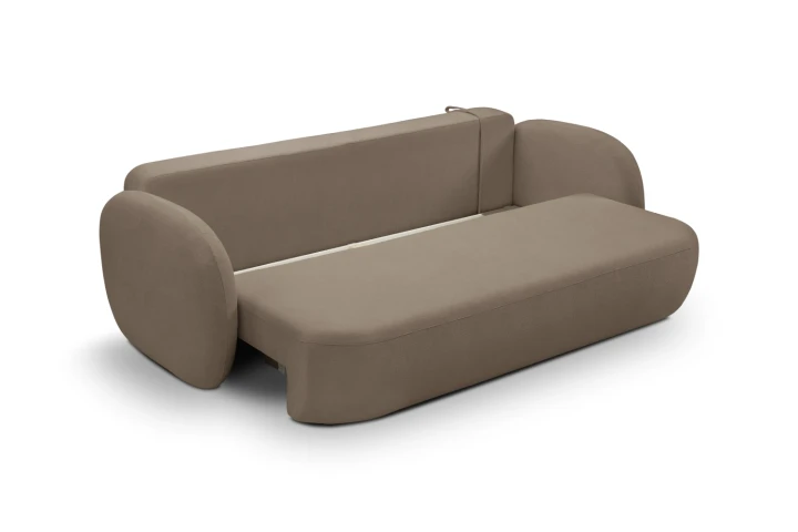 Kanapa z funkcją spania i pojemnikiem na pościel Mochi Brązowy