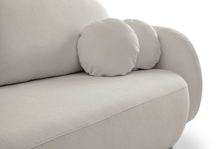 Kanapa z funkcją spania i pojemnikiem na pościel Mochi Jasny Szary