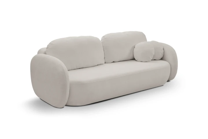 Kanapa z funkcją spania i pojemnikiem na pościel Mochi Jasny Szary