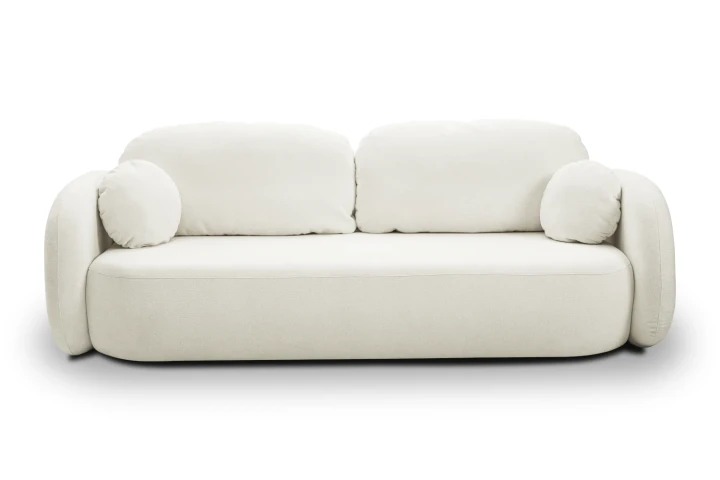 Kanapa z funkcją spania i pojemnikiem na pościel Mochi Kremowy