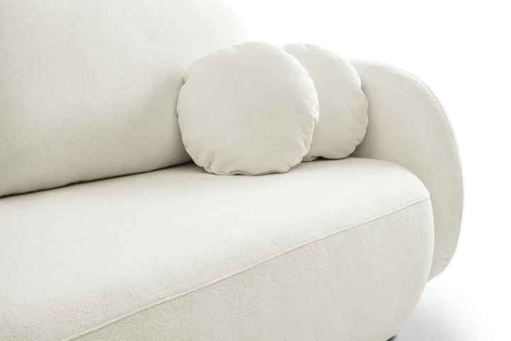 Kanapa z funkcją spania i pojemnikiem na pościel Mochi Kremowy