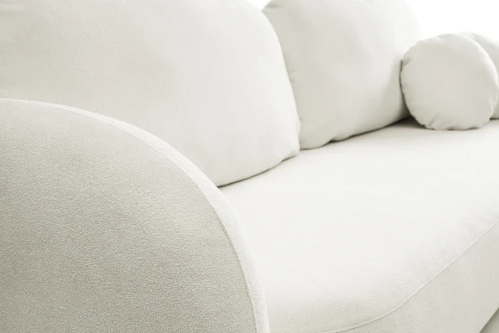 Kanapa z funkcją spania i pojemnikiem na pościel Mochi Kremowy