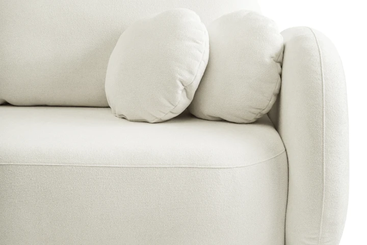 Kanapa z funkcją spania i pojemnikiem na pościel Mochi Kremowy